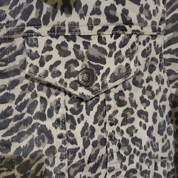 CURRENT ELLIOTT The Baby Trucker Leopard Print Women's Denim Jacket - Si… - Picture 5 of 11